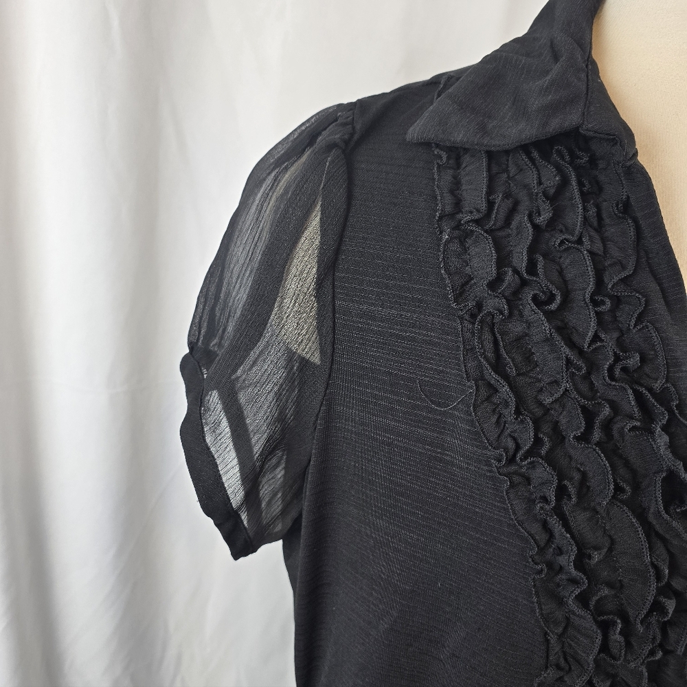 HeartSoul Black Ruffled Blouse – Women’s 1X - Picture 4 of 8